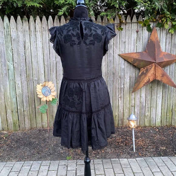 NEW Veronica Beard Sahara Embroidered Black Sleeveless Mini Dress NWT - Picture 9 of 12